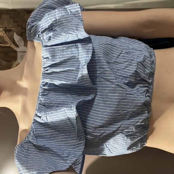 Blue pinstripe crop top - Picture 4 of 4